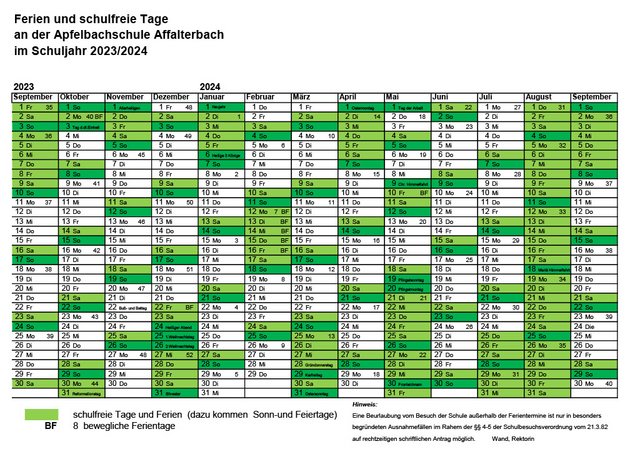 Ferienplan 23-24